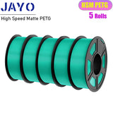 JAYO 3D Printer Filament  PETG PLA HSMPETG PLA PLUS 1.75mm 5Rolls 3D Printing Materials for 100% No Bubble &FDM 3D Pen DIY Gift
