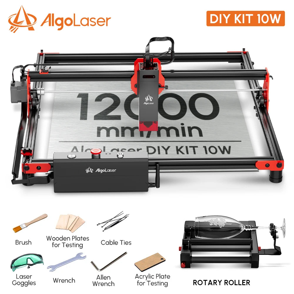 AlgoLaser DIY KIT Powerful Wood Laser Engraver Cutter Wifi Offline Control CNC Metal Glass Logo Printing Engraving Machine Ortur