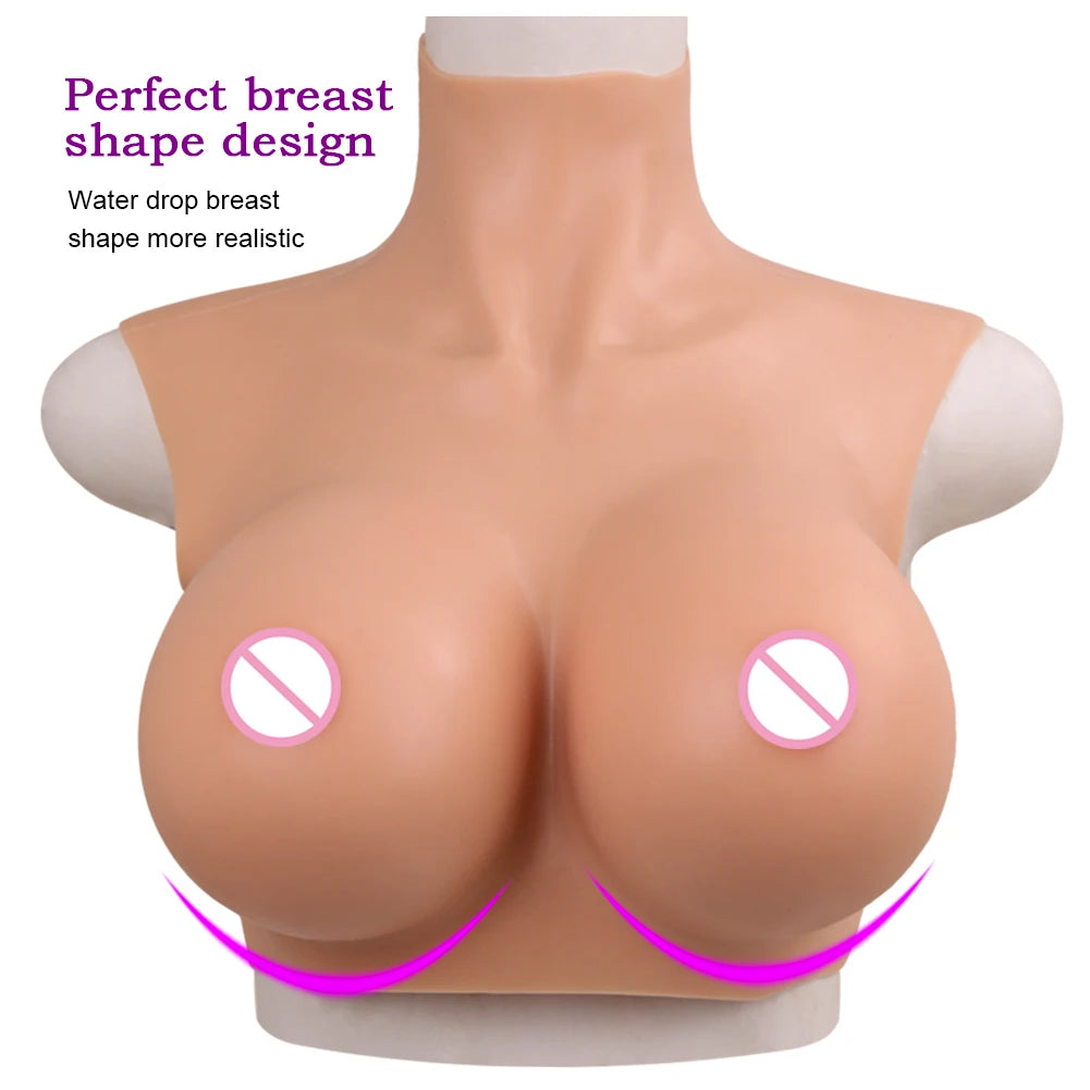 Thin Silicone Fake Boobs Breast Forms Breastplate for Cosplay Dragqueen Crossdressing Crossdresser