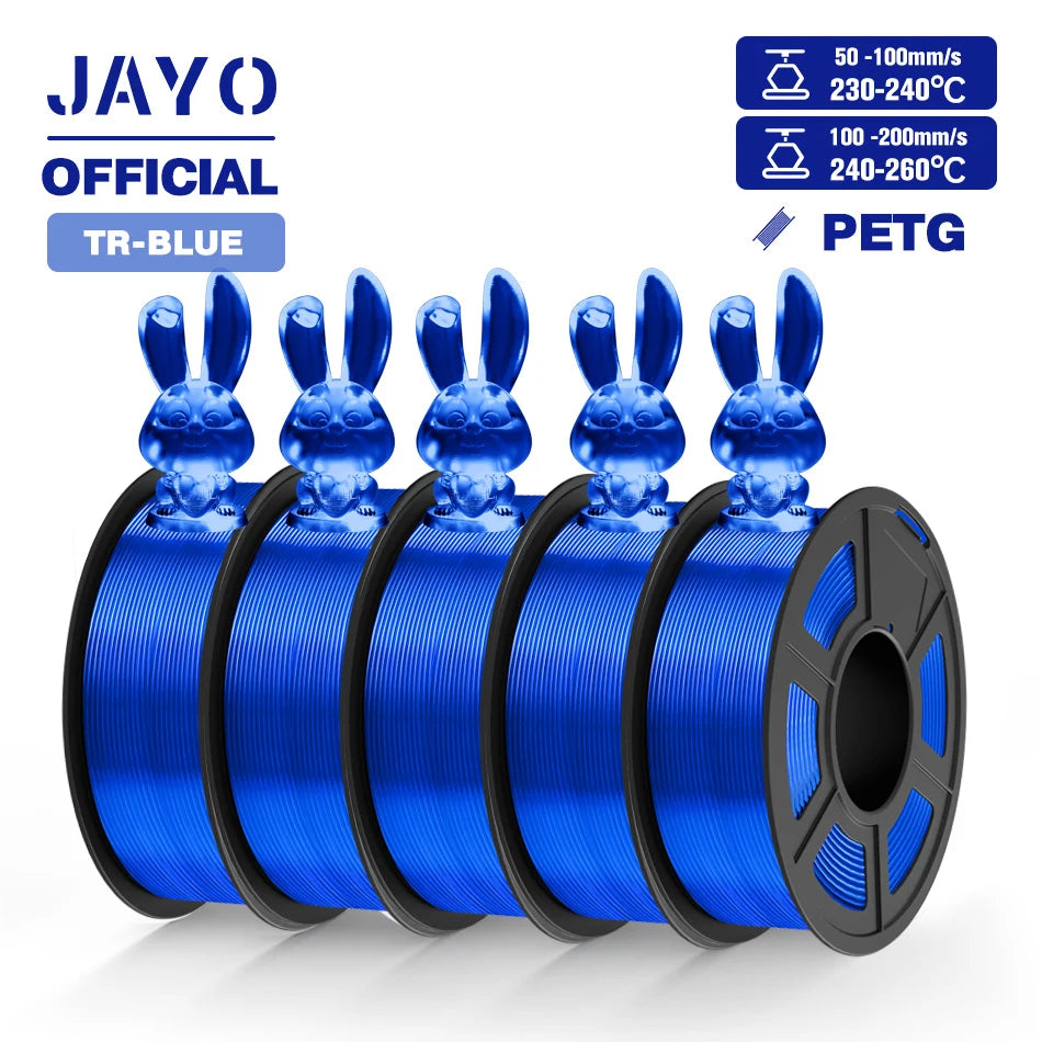 JAYO PETG Filamanet 1.75MM 5Rolls/set 3D Printer Filament PETG Neatly Wound 3D Printing Material For FDM 3D Printer