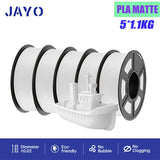 JAYO 3D Printer Filament  PETG PLA HSMPETG PLA PLUS 1.75mm 5Rolls 3D Printing Materials for 100% No Bubble &FDM 3D Pen DIY Gift