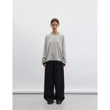 100% Wool~Fake Two-Piece T-Shirt, Women's Long-Sleeved Top, Soft and Loose base layer