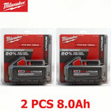 Milwaukee M18 XC 18V 8.0Ah 21700 Lithium Cell High Capacity Battery Rechargeable for 48‑11‑2830 0730‑20 Cordless Power Tools