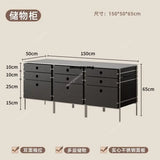 A139 Stainless steel solid wood chest cabinet household multi-layer storage storage living room locker
