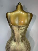 Women Sleeveless Bodycon Bandage Dress Celebrity Elegant Gold Cocktail Evening Party Luxury Birthday Dress Vestidos