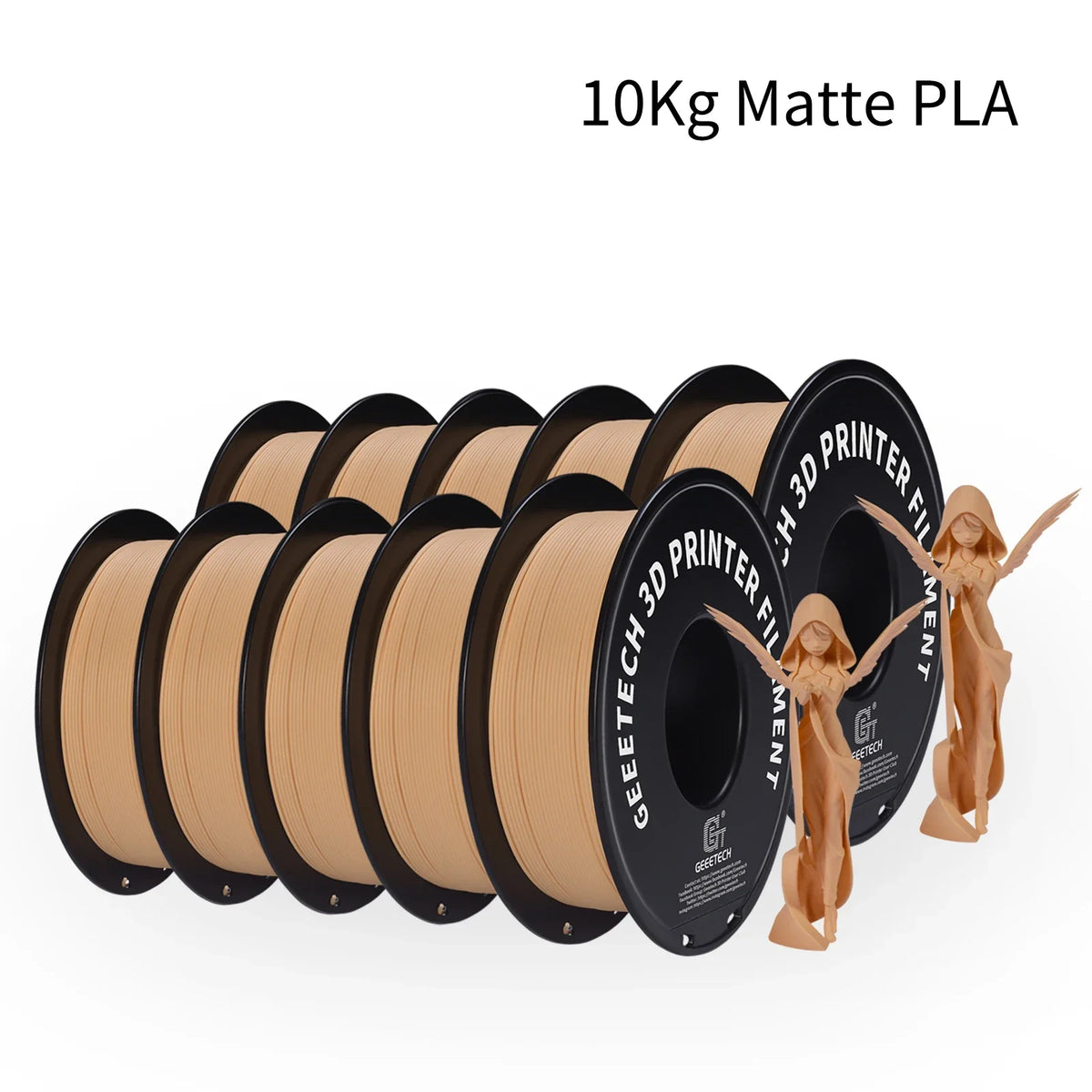 GEEETECH 10Kg 3d Matte PLA Filament 1.75mm Spool Wire For 3D Printer Material,Safety, Vacuum packaging