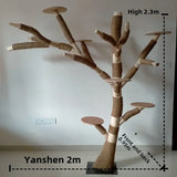 C Large Cat Climbing Frame Solid Wood Trunk Wear-resistant, Cat Coffee House Decorative Tree, Nest Cat Tree Integrated