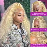 613 Hd Lace Frontal Wig 13X6 Blonde Curly Water Deep Wave Frontal Wig