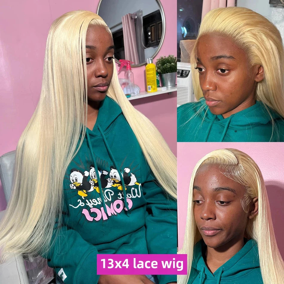 Blonde 613 Hd Lace Frontal Wig 13x6 13x4 Transparent Lace Front Wig Bone Straight Human Hair Wigs For Women 30Inch Brazilian Wig