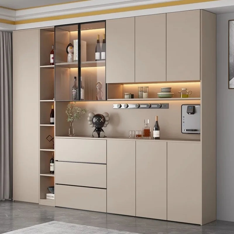 Solid wood wine  high cabinet, locker, integrated entrance cabinet against the wall,