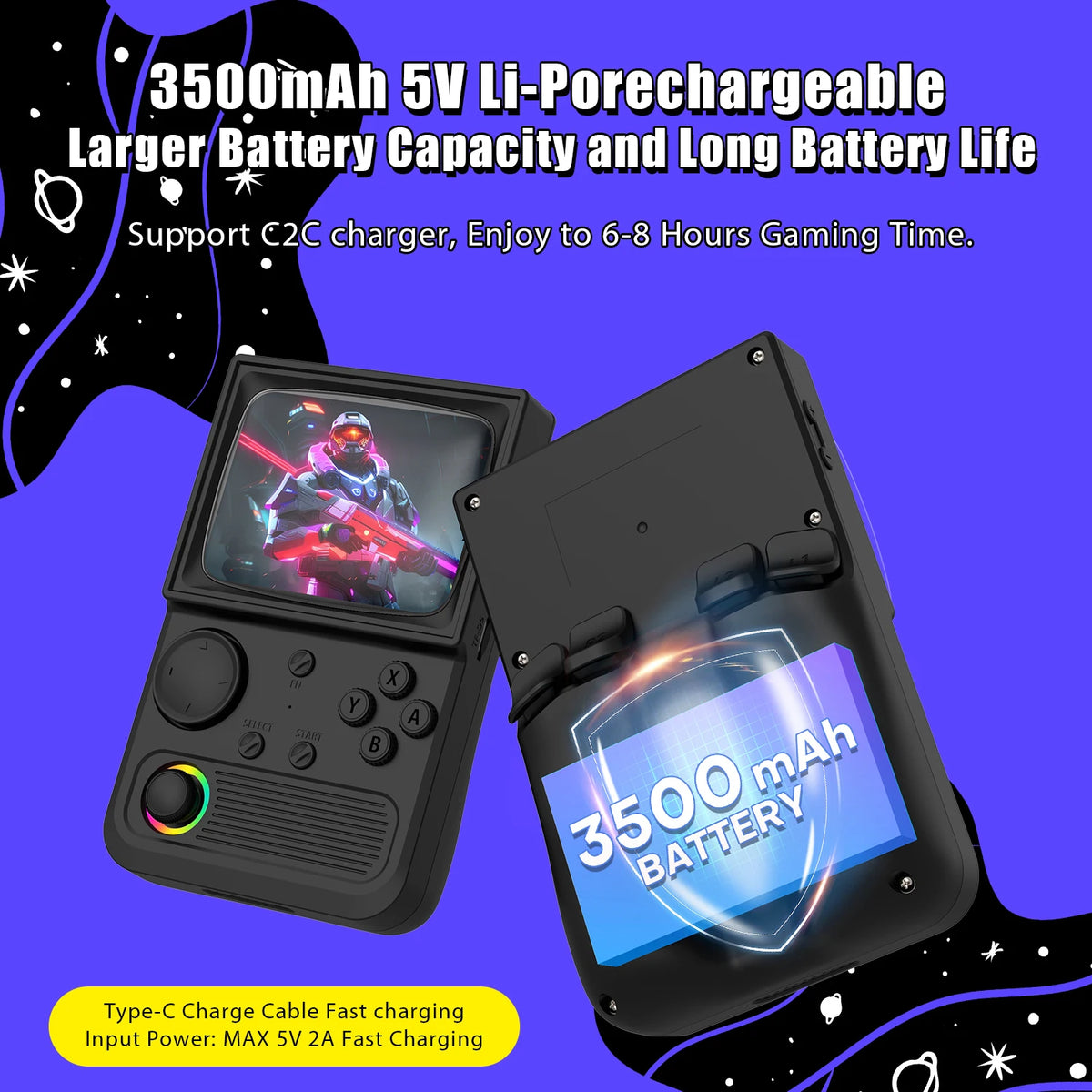 R36T Retro Handheld Game Console 22000+Game 3.5'' HD IPS Screen WI-FI Multiplayer 128G Portable Pocket Video Player Ship From US