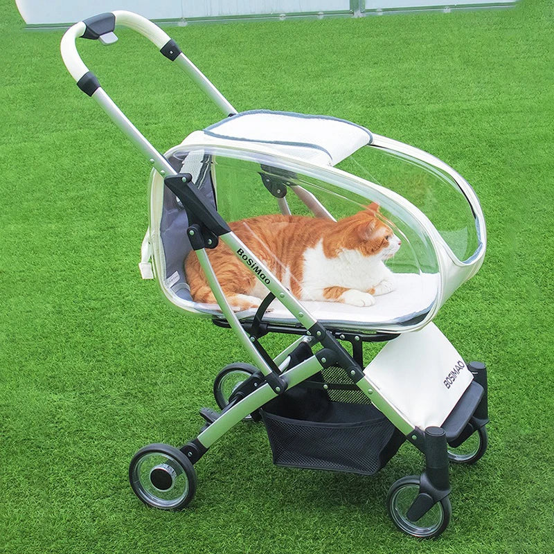 Luxury Pet Stroller Dogs 4 Wheels Foldable Detachable Cat Stroller Outdoor Walking Small Medium Puppy Strollers Portable Cheap