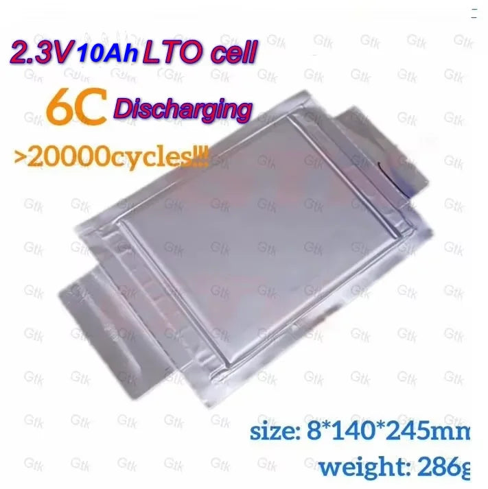 Gtk 2.3V 8Ah 10Ah 20Ah 25Ah 40Ah 70Ah Titanate lto lithium ion battery cell 20000 cycles with 10C 30C 50C 70C Discharging