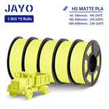 JAYO PLA Classic 3D Filament 1.75mm High Speed Matte PLA 3D Printer Filament Neatly Wound 3D Printing Materials 5Rolls/set