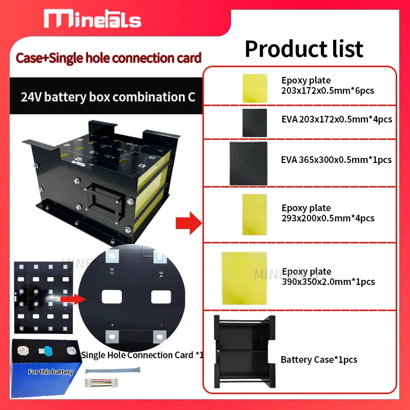 8S DIY Battery Case 24V for 280AH MB31 EVE 304AH JK 8S 200A BMS 3.2 LCD Optional Easy Installation High Quality Connection Card
