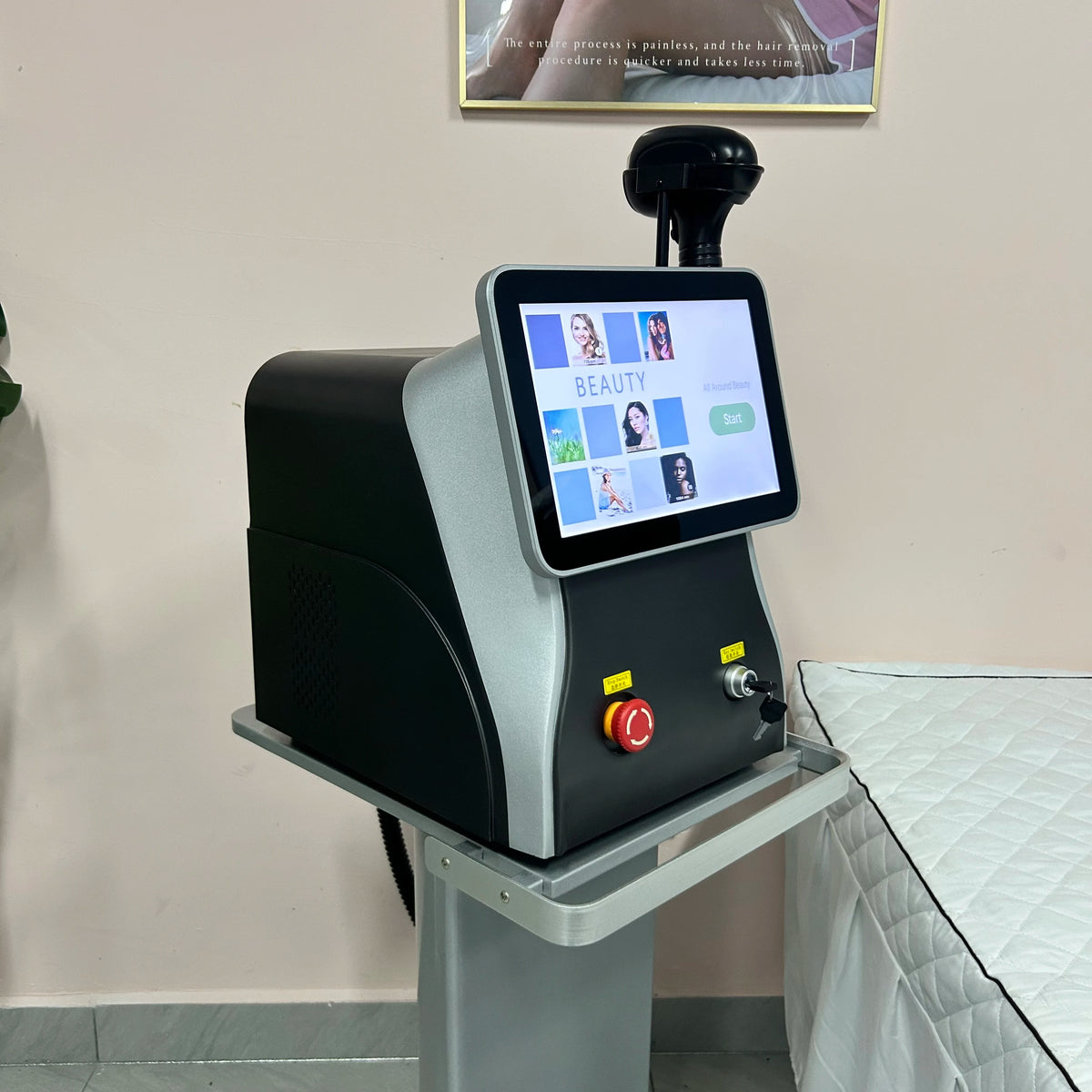 HOT Portable 4000W Diode Laser 10 Laser Bars 755NM 808NM 1064NM Wavelength Freezing Point Painless Permanent Hair Removal