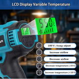 Makita 18V Cordless Heat Gun Handheld Hot Air Soldering Gun LED Display 550°C Temperature Control Thermal Blower Tool