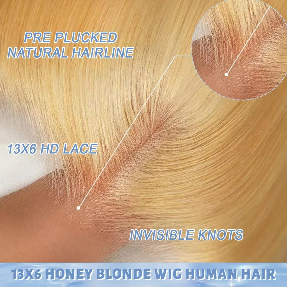 Body Wave Human Hair Wigs 27 Honey Blonde 13X6 Hd Lace Frontal Wig 13X4 Human Hair 250 Density Colored Preplucked Brazilian Wigs