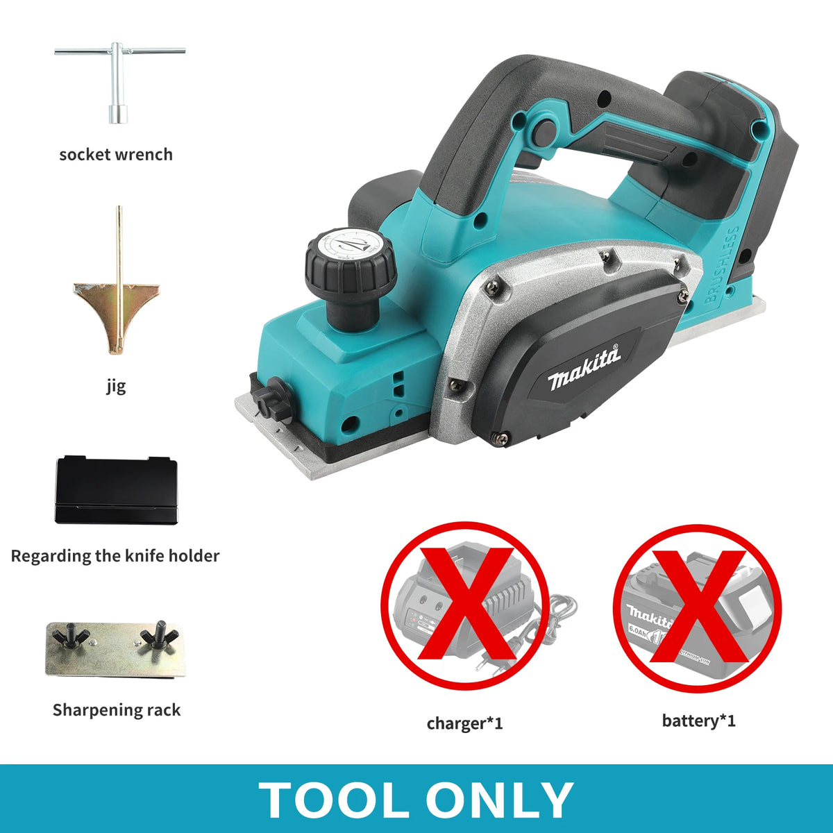 Makita DKP180 18V Planer 82mm Width 15000RPM with Chip Ejection and Lock Button for Safe and Efficient Woodworking tools
