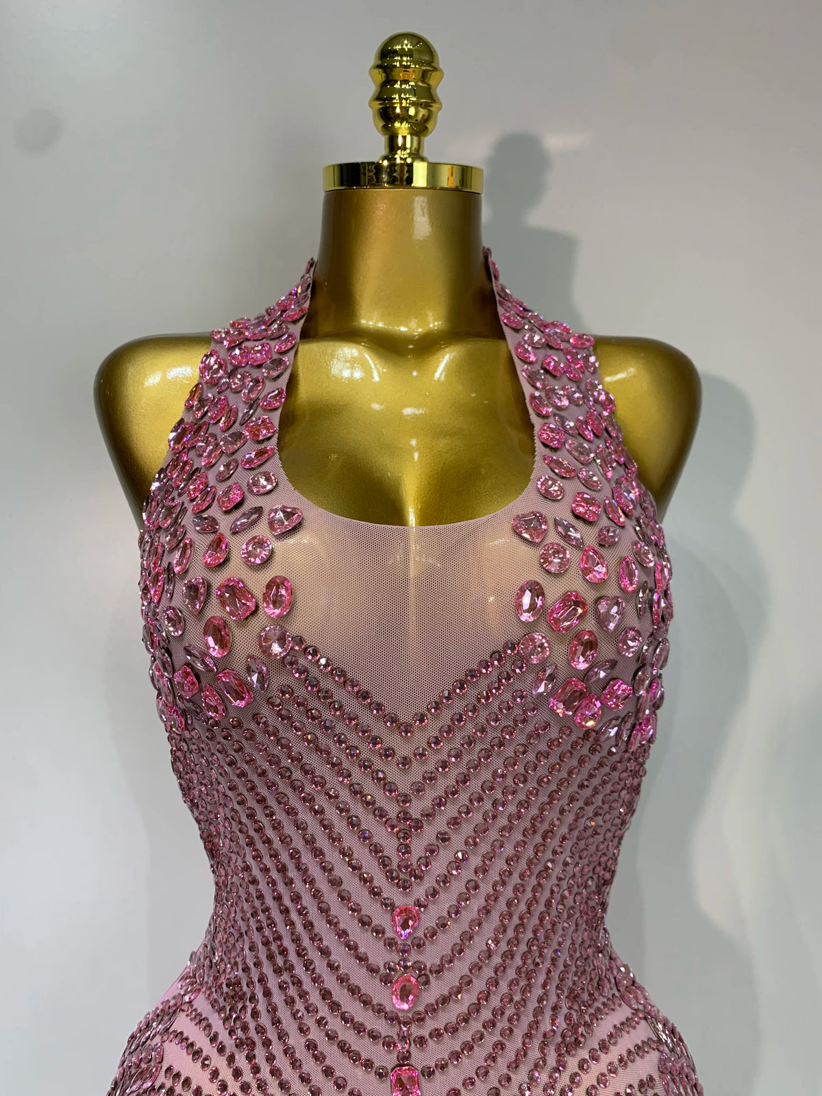 Women Sexy Halter Crystal Bodycon Mini Dress Celebrate Nightclub Performance Stage Outfit Luxury Birthday Photo Shoot Dress