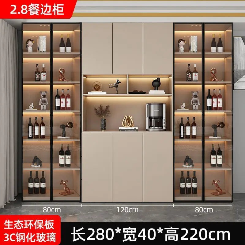 Solid wood wine  high cabinet, locker, integrated entrance cabinet against the wall,