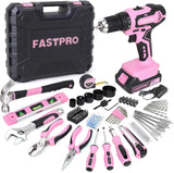 177-Piece Pink Cordless Drill and Tool Set for Women, 20V Lithium-ion with Storage Case