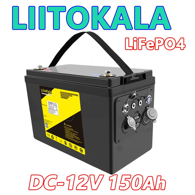 LiitoKala 12V 300Ah 200Ah LiFePO4 Battery 100Ah 120Ah 150Ah Campers Waterproof Golf Cart Battery Off-Road Off-grid Solar Energy