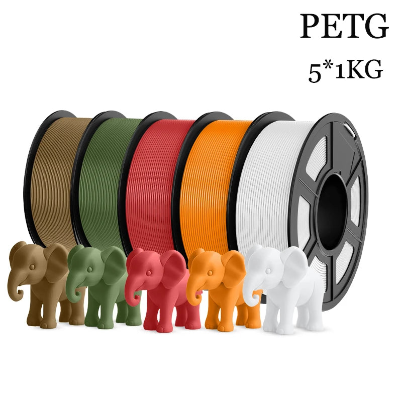 TECBEARS PETG 3D Printer Filament 5KG 1.75mm petg Multi color combination set FDM 3D Printer Materials DIY Gift From US UK DE