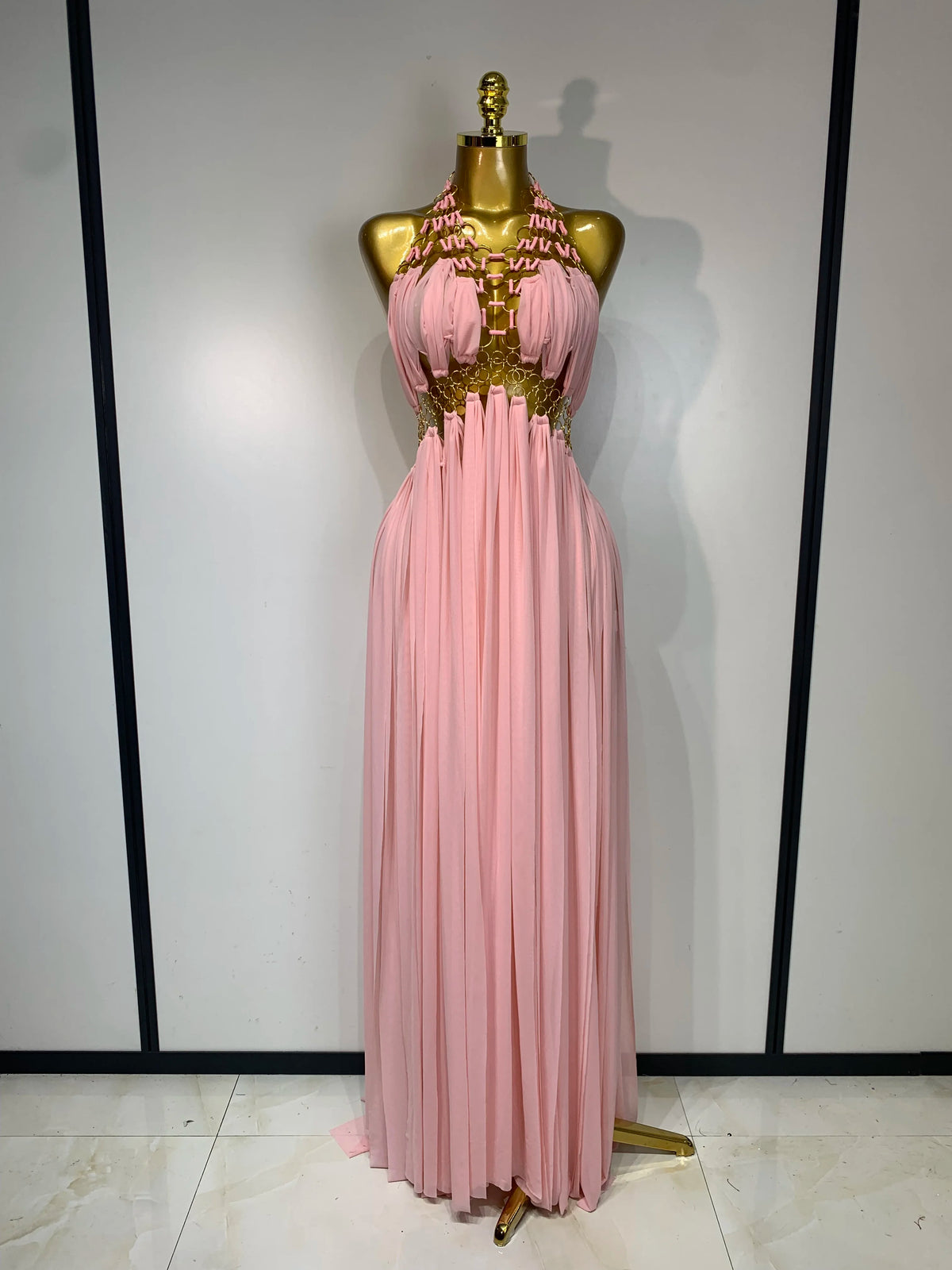 Women Sexy Hollow Out Backless Long Dress Nightclub Bar Stage Performance Costume Eveing Birthday Party Homecoming Dress