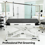 Electric Lift Pet Grooming Table with Drawers High-Density Waterproof Tabletop Dog Grooming Table for Pet Salon