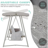 3 to 4 Seat Outdoor Swing Bed with Adjustable Canopy, 800 lbs Capacity, Includes Stand, Cushions, and Pillows