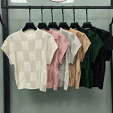 Pleated Short Sleeve T-Shirt 2026 Summer New French Style Glossy Satin Fashion Simple Elegant Casual Top Women's Clothing
