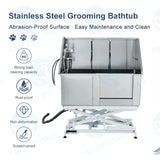 2026 PAT PET Tech 50" Pet Spa Bathing Station Electric Stainless Steel Bath Tub Dog Grooming