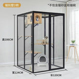 AACat Villa Solid Wood Large Free Space Cat House Pet Shop Cat Villa Deluxe Glass Room