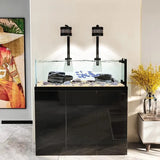All-in-One AquariumModern Luxury Natural Stream Tank Pebble Landscape Goldfish Ultra White Glass Bottom Filter Smart Fish Tank F