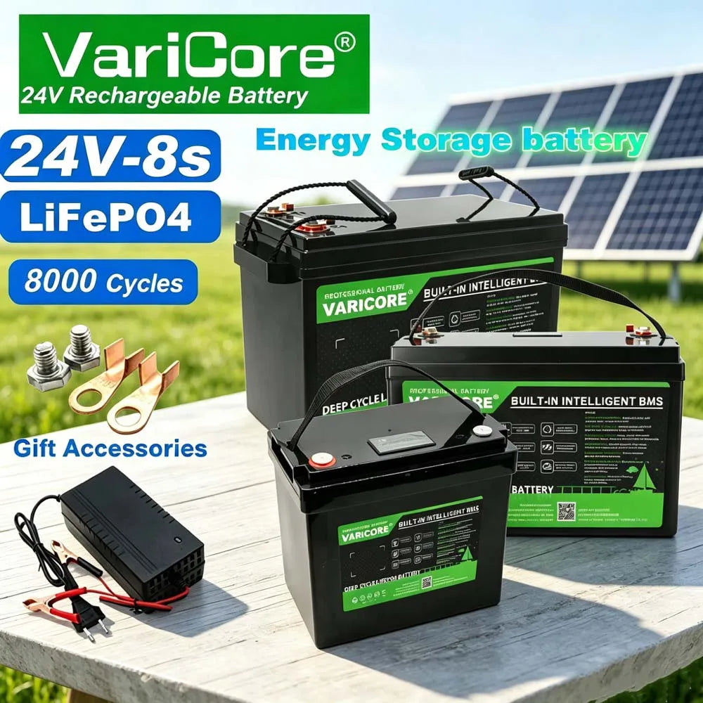 VariCore 24V 100Ah 60Ah 32Ah 8s LiFePO4 Battery Lithium Iron Phosphate for Boat Golf Cart Car Lighter Batteries 29.2V Duty-Free