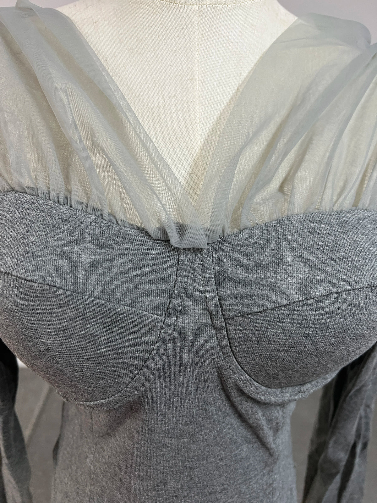 Hot Girl Mesh Spliced V-neck Long-sleeved T-shirts Women's Spring Autumn Pure Desire Style Inner Layering Short Bottoming Shirts