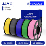 JAYO 3D PETG/PLA/PLA PLUS Filament 1.75mm PLA Filament 5 Rolls For Bambu FDM 3D Printer Neatly Wound 3D Printing Material for 3d