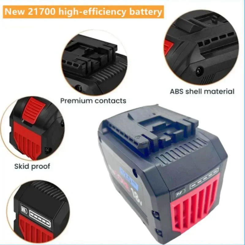 18V 21700 Rechargeable Battery 18V 8.0AH/12.0AH High-Power Suitable for Bosch Tools BAT609 BAT618 GBA18V 21700