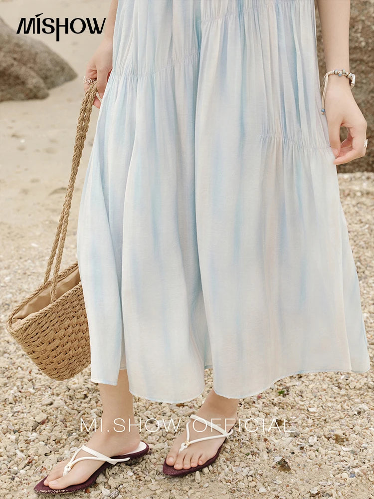 MISHOW Summer Holiday Camisole Dress for Women 2025 New Tie Dye Slim Sleeveless Seaside Long Dresses Female Fashion MXE12L2118