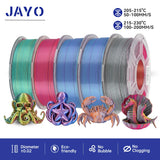 JAYO 3D Printer Filament  PETG PLA HSMPETG PLA PLUS 1.75mm 5Rolls 3D Printing Materials for 100% No Bubble &FDM 3D Pen DIY Gift
