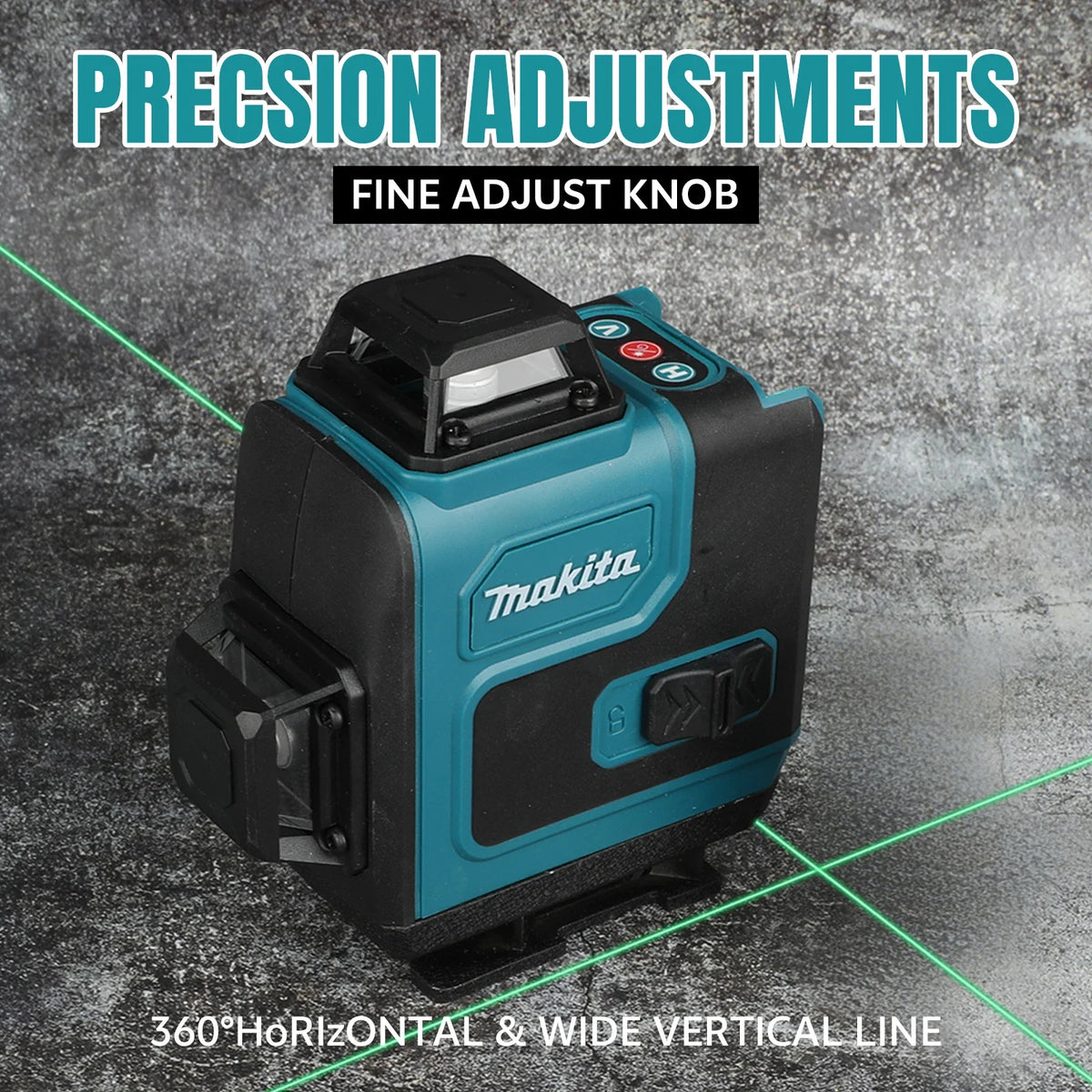 Makita High-Precision 16-Line 360 Horizontal Vertical Cross Level Green Light Laser High-Precision Wall-Mounted Portable Tool