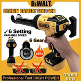 DeWalt Cordless Electric Caulking Gun 20V 6-Speed for Doors Windows Glass Sealant Adhesive Glue Gun with LED Light Tool