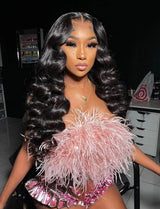250% 30 40Inch Human Hair 13x6 HD Lace Frontal Wig Brazilian Loose Deep