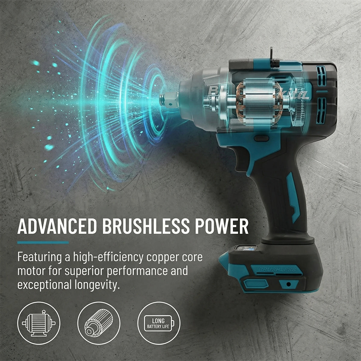 Makita Brushless 1000NM High Torque Impact Wrench 2000RPM Professional Heavy Duty Tool For Auto Repair Construction Work