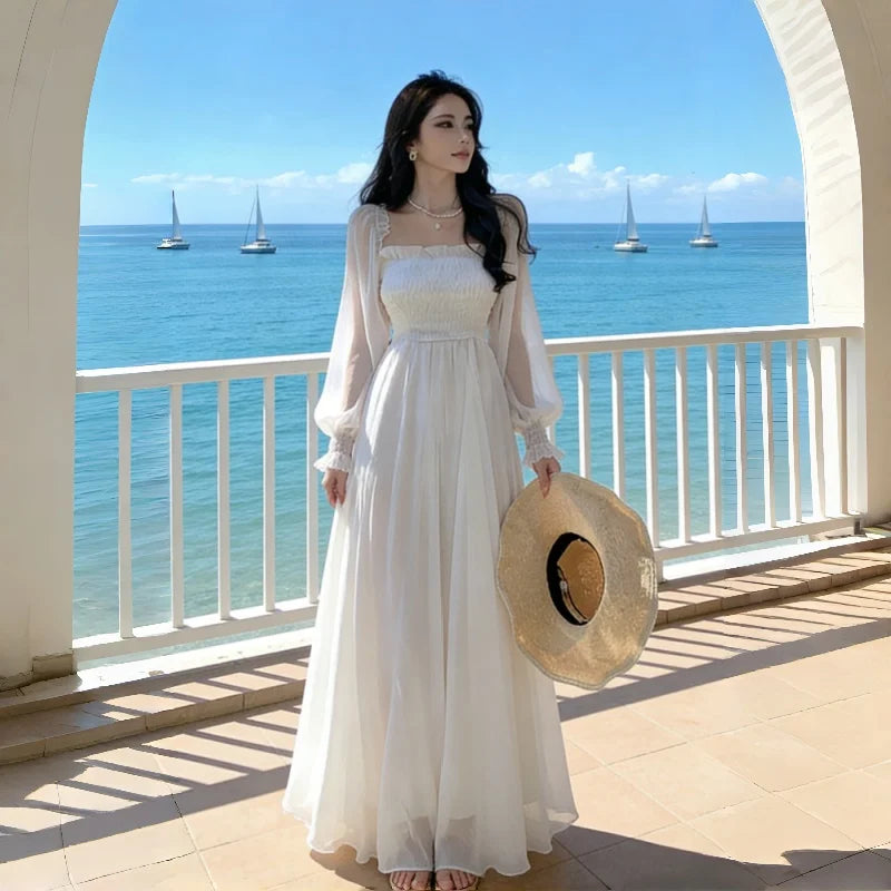 Elegant Mermaid Tulle Skirt Off-Shoulder Birthday Dress Candlelight Night Song Luxury Strapless Gown for Women Summer Party D...