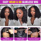 Short Bob Wigs Water Curly 13x4 13x6 Deep Wave HD Lace Frontal Wig For