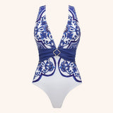 2024 Vintage Pattern Printed One Piece Swimsuit Swimwear Bikini Set Women Beachwear Clearance Wholesale