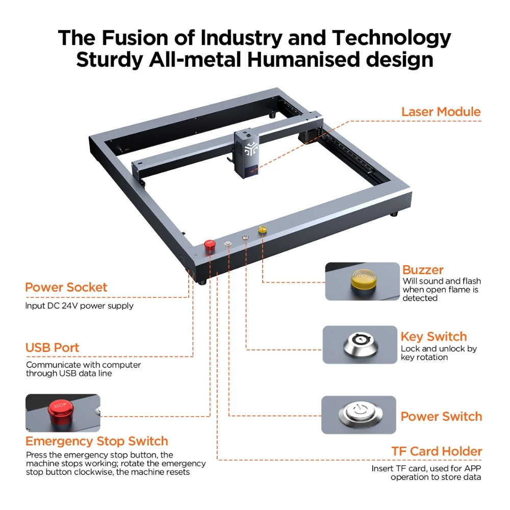 ACMER P2 20W Laser Engraver Cutting Machine Automatic Air Assist Support APP wifi CNC CO2 High Speed Laser Cutting Machine Wood