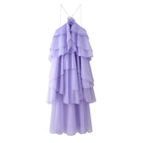 CM.YAYA Women Sleeveless Ruffles Loose Ball Gown Smock Strap Maxi Long Sexy Dress 2025 Birthday Vacation Party Dresses Vestidos